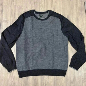 Apt. 9 Men’s Merino Wool Blend Knit Sweater Gray Black Soft Size XL